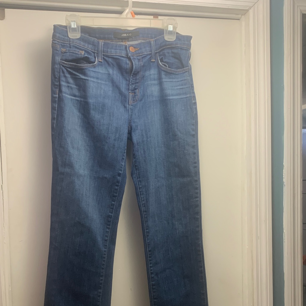 J Brand Womens StraightLeg Jeans In Classic Blue Denim